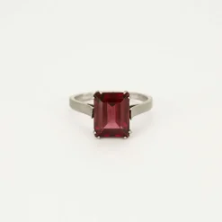 Solitaire platine rubellite