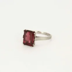 Solitaire platine rubellite