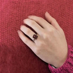 Solitaire platine rubellite