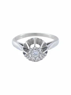 Solitaire Rétro Or Blanc Diamant