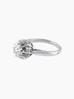 Solitaire Rétro Or Blanc Diamant