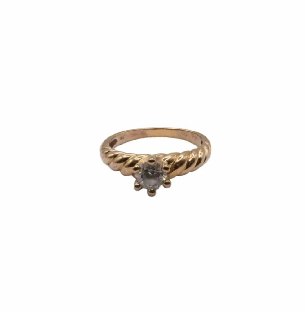 Solitaire Spirale or jaune diamant