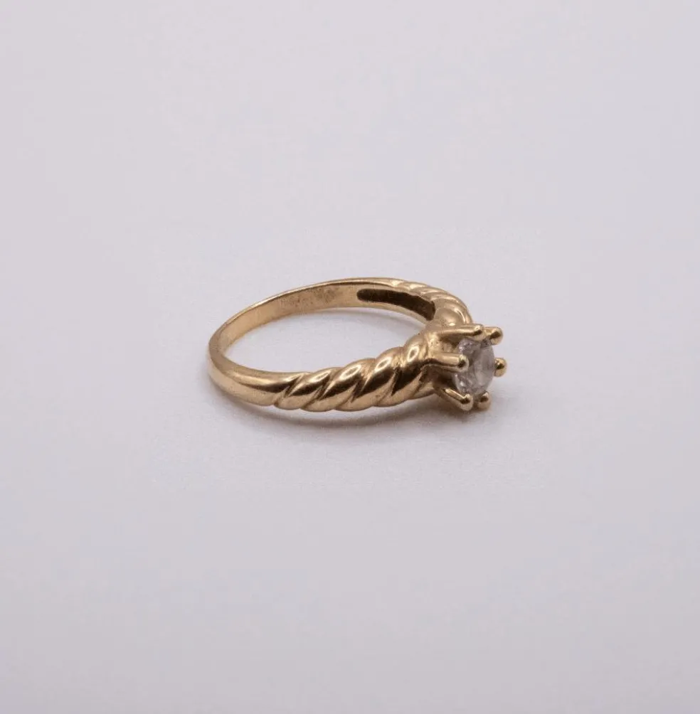 Solitaire Spirale or jaune diamant