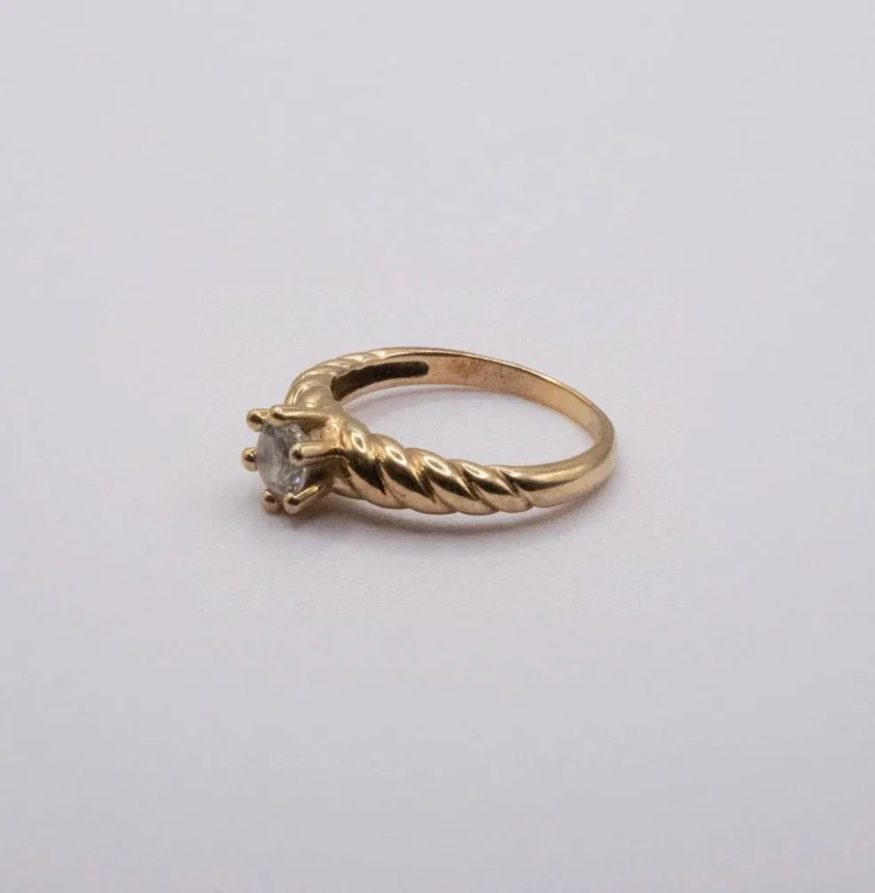 Solitaire Spirale or jaune diamant