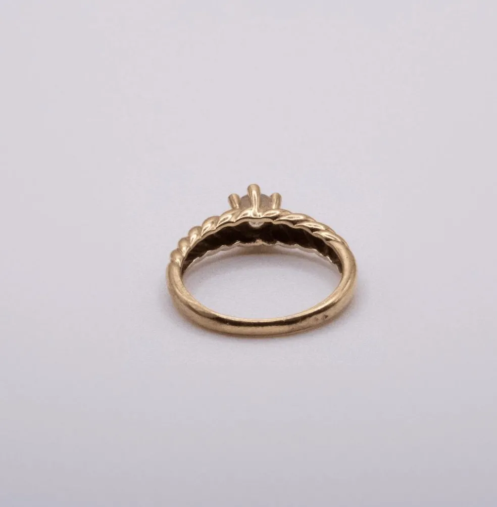 Solitaire Spirale or jaune diamant