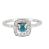 Solitaire topaze blue London et diamants