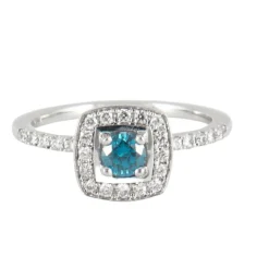 Solitaire topaze blue London et diamants