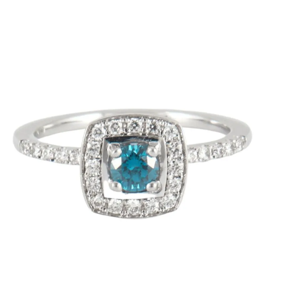 Solitaire topaze blue London et diamants