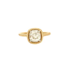 Solitaire Torsadé diamant taille ancienne en or jaune