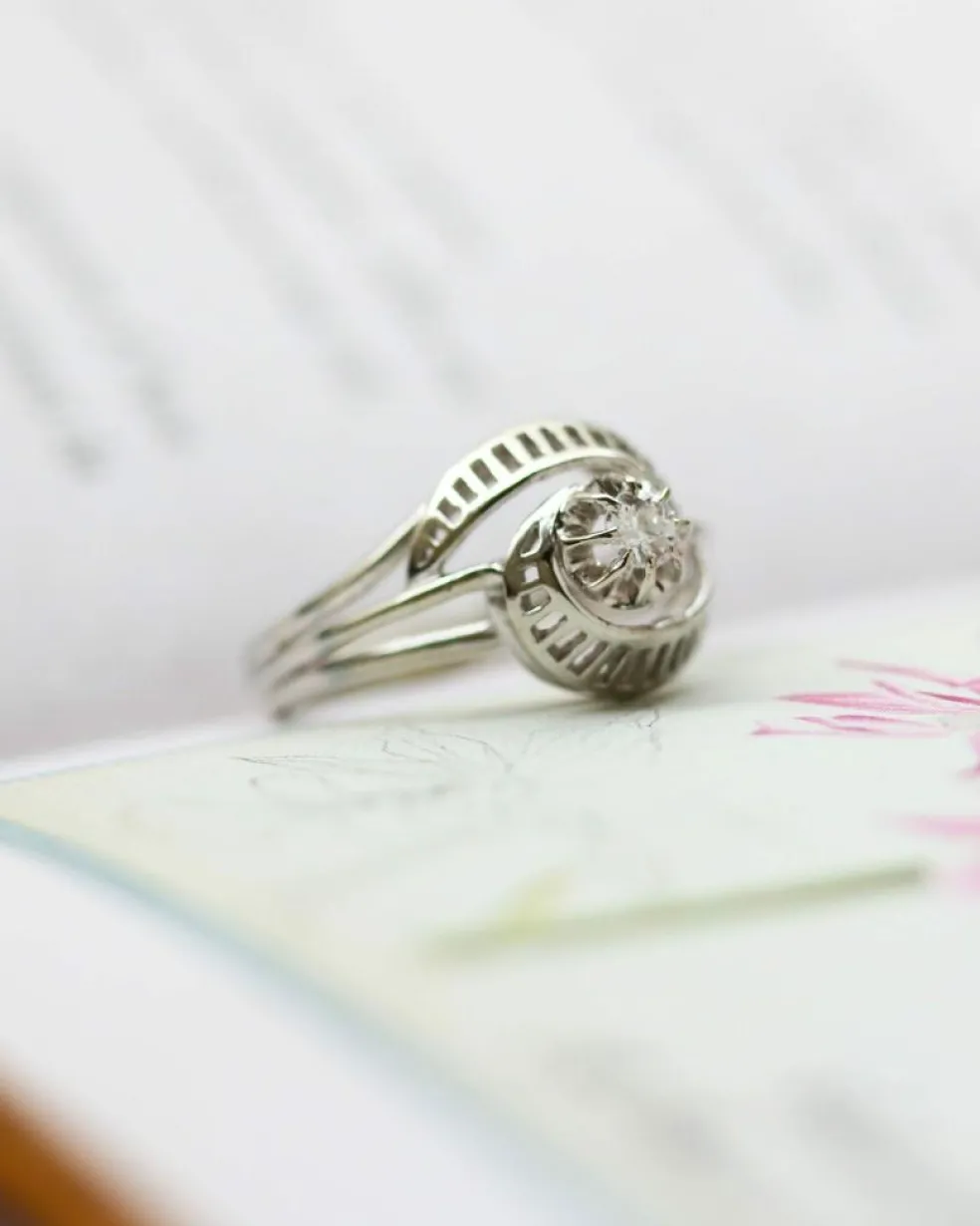 Solitaire Tourbillon Or Blanc Diamant