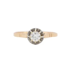 Solitaire Vintage Or Platine et Diamants