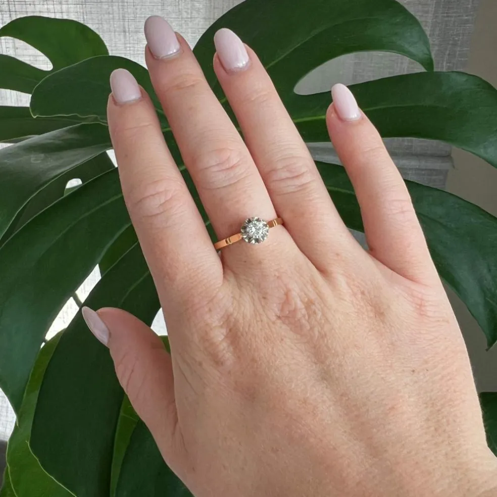 Solitaire Vintage Or Platine et Diamants