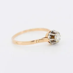 Solitaire Vintage Or Platine et Diamants
