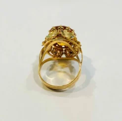 Sublime bague cocktail or jaune citrine