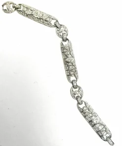Superbe bracelet italien Art Déco en diamants