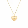 TIFFANY & Co - Collier médaillon coeur en or rose et diamants
