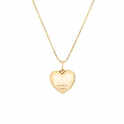 TIFFANY & Co - Collier médaillon coeur en or rose et diamants