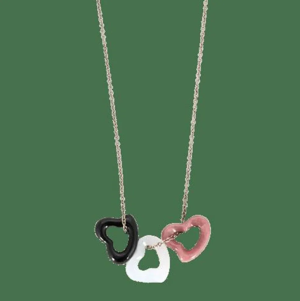 TIFFANY & ELSA PERETTI - Open Heart- argent, onyx, rhodonite et calcédoine