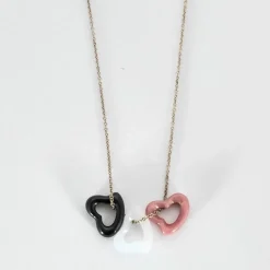 TIFFANY & ELSA PERETTI - Open Heart- argent, onyx, rhodonite et calcédoine