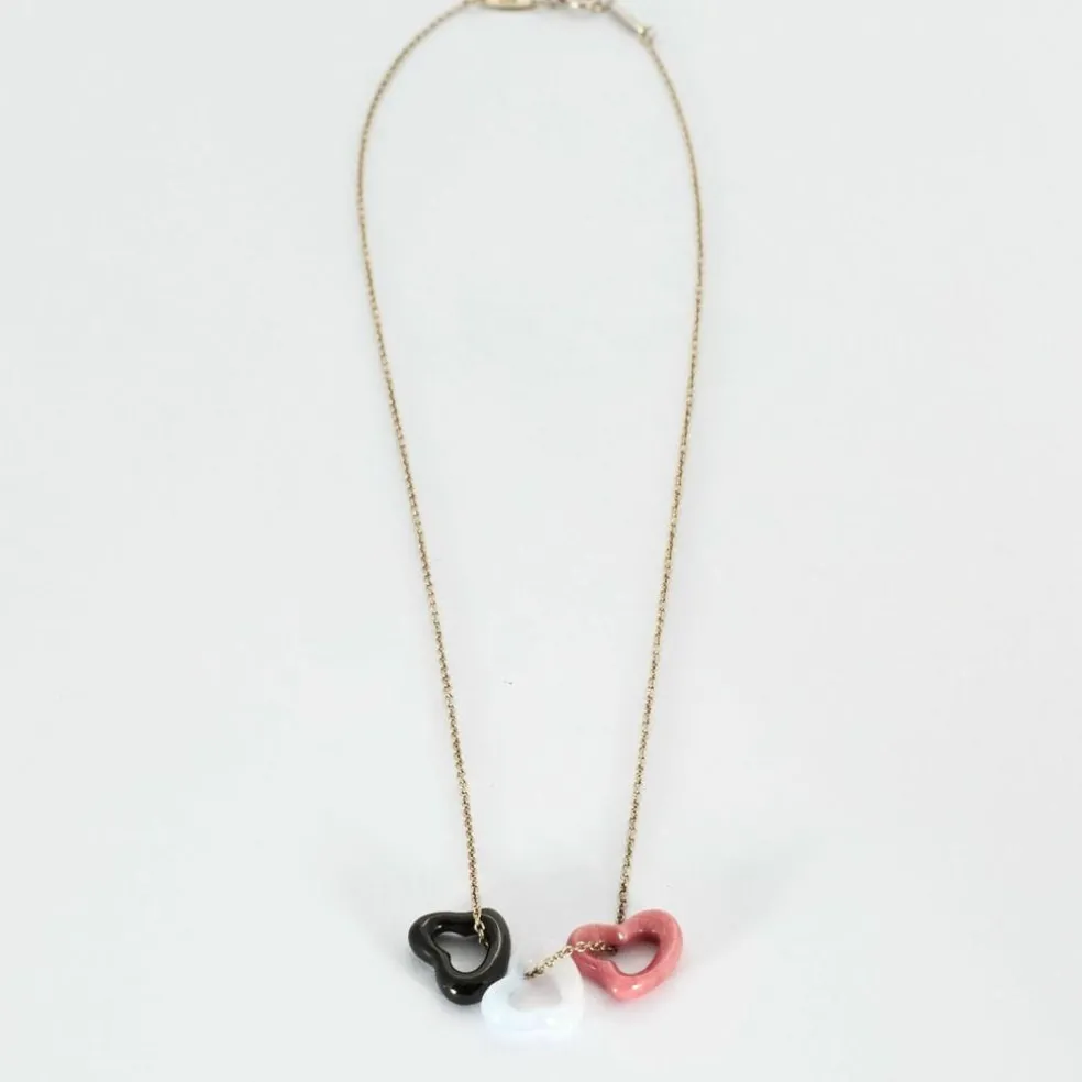 TIFFANY & ELSA PERETTI - Open Heart- argent, onyx, rhodonite et calcédoine