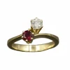 Toi et Moi Contemporain or jaune diamant rubis