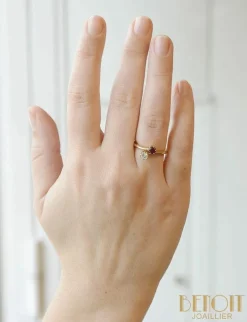 Toi et Moi Contemporain or jaune diamant rubis