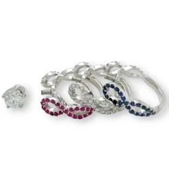 Trio d'Infinité - Bague interchangeable en diamants rubis et saphirs