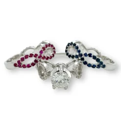 Trio d'Infinité - Bague interchangeable en diamants rubis et saphirs