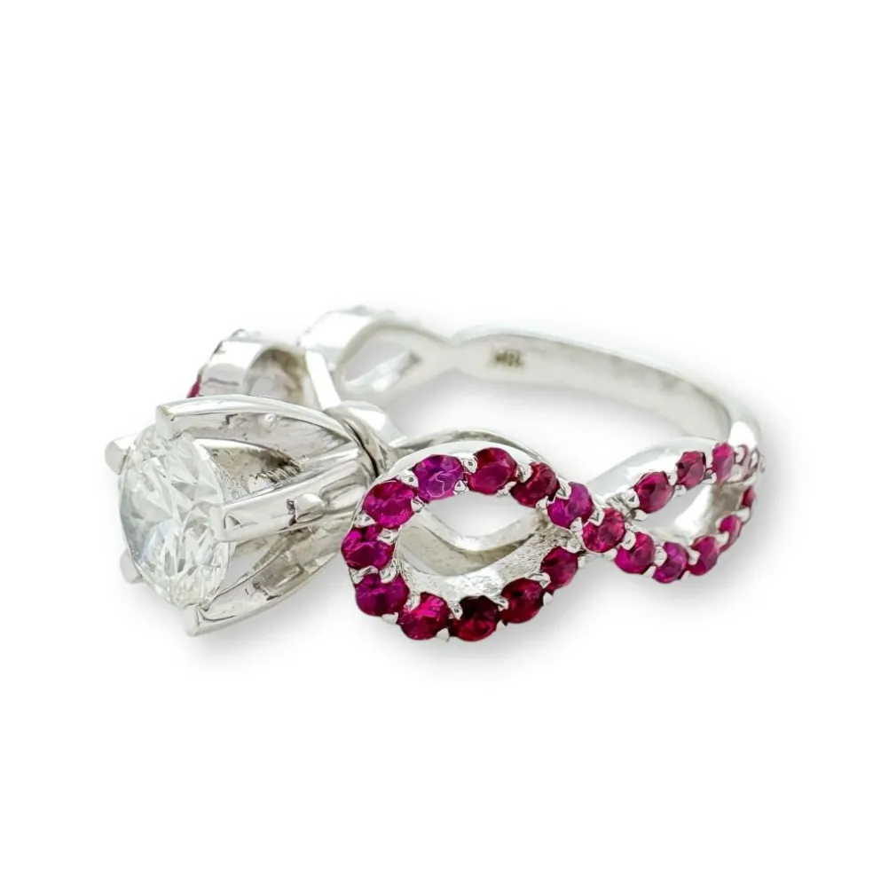 Trio d'Infinité - Bague interchangeable en diamants rubis et saphirs