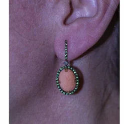 TSAVORIT Boucles d'oreilles Or et Corail naturel