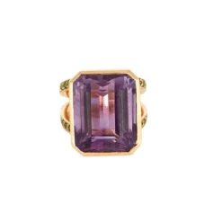 VERRIER PARIS - Collection Very. Importante Bague de cocktail en or rose et améthyste et tsavorites