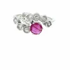 Victorian Certified Natural Unheated Ruby Diamond Vous et Moi Ring