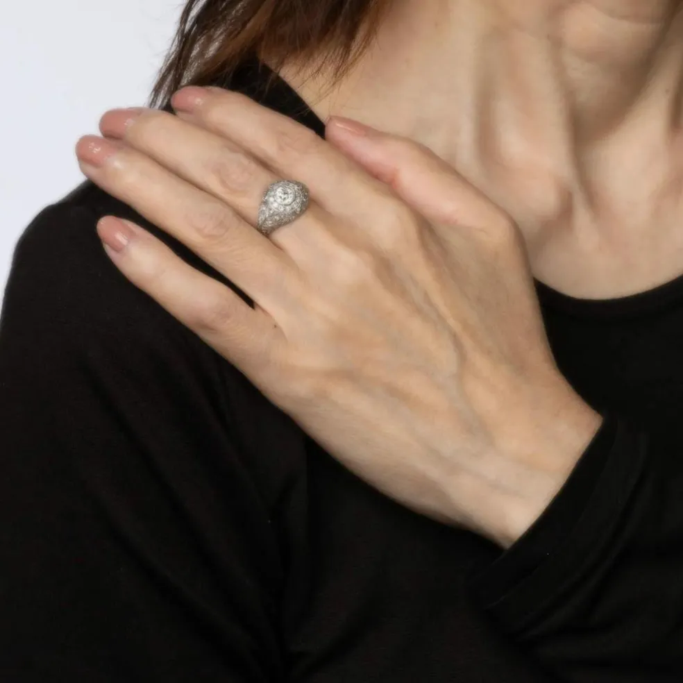 Vintage Art Déco 1ct Diamond Platinum Ring