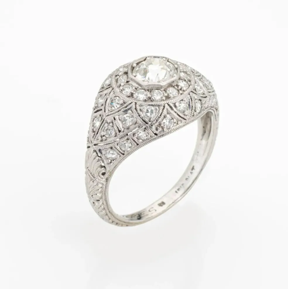 Vintage Art Déco 1ct Diamond Platinum Ring