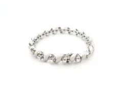 vintage bracelet art deco serti de 19 diamants 1.9ct en or blanc 18k 35gr