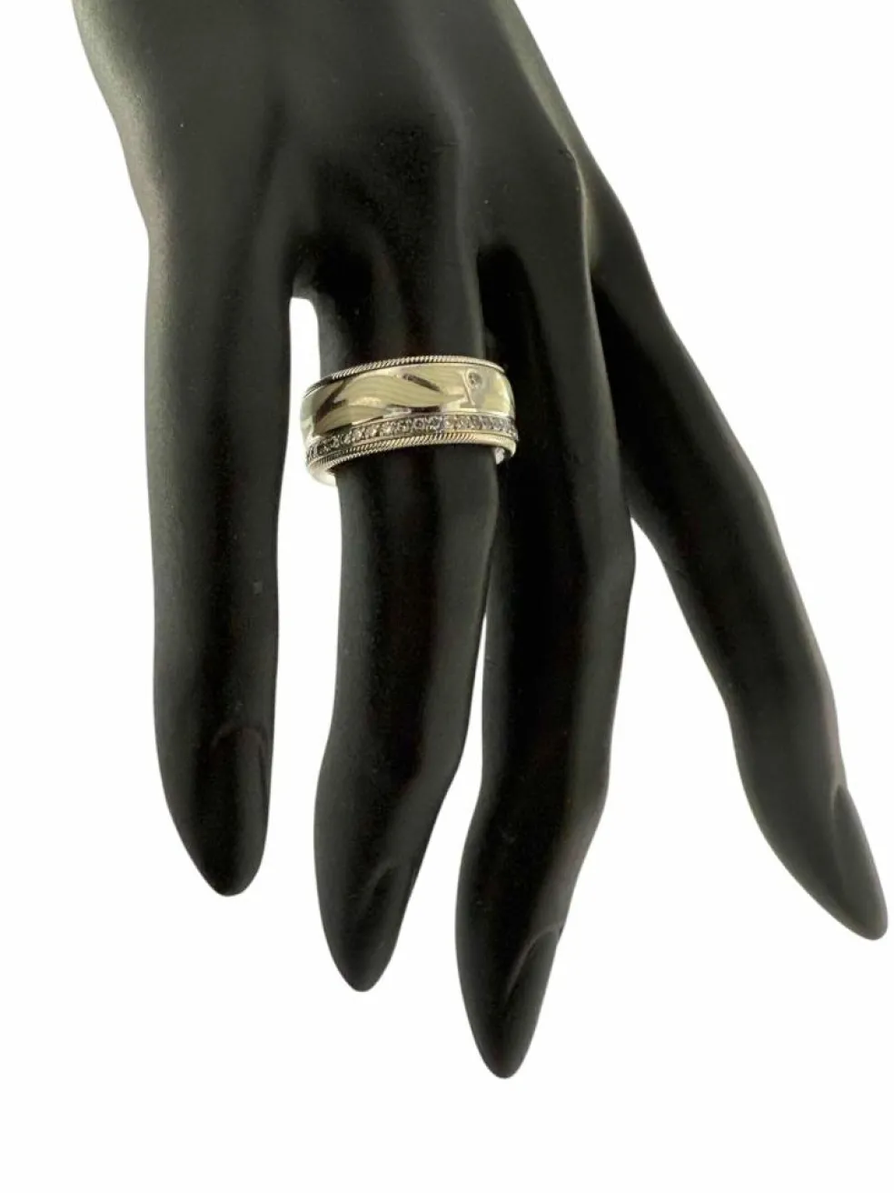 Wellendorff - bague cinétique or blanc, or rose, émail et diamants