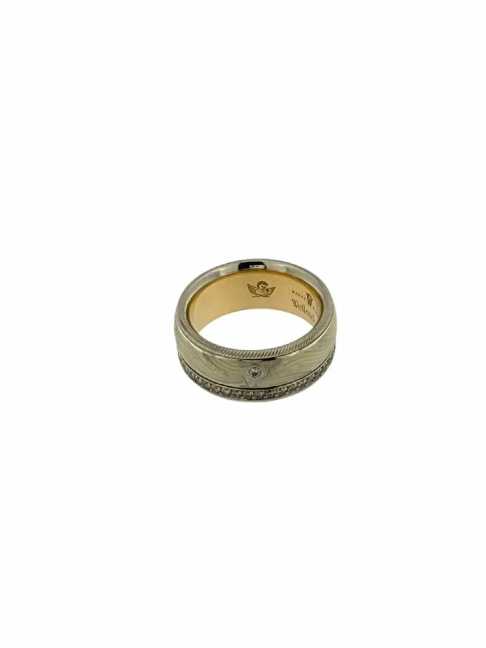 Wellendorff - bague cinétique or blanc, or rose, émail et diamants