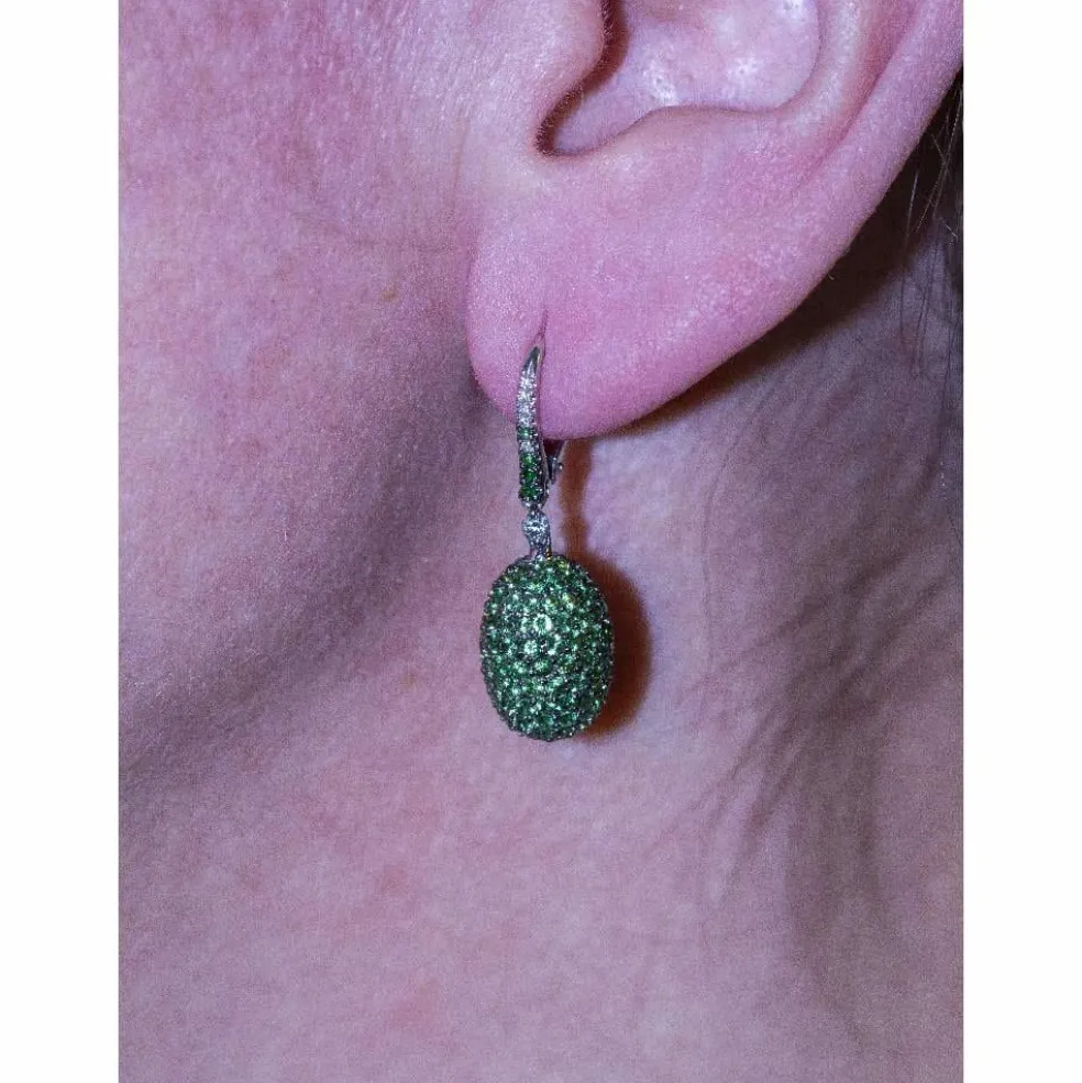 WERTER - Boucles d'oreilles en or et Tzavorites
