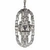 White Gold, Art Déco Diamond Pendant