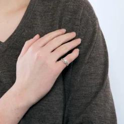ZEINA - Corazon - Bague de fiançailles halo en platine et diamants