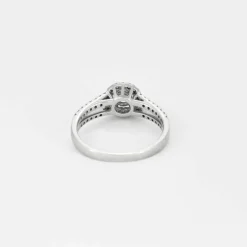 ZEINA - Corazon - Bague de fiançailles halo en platine et diamants